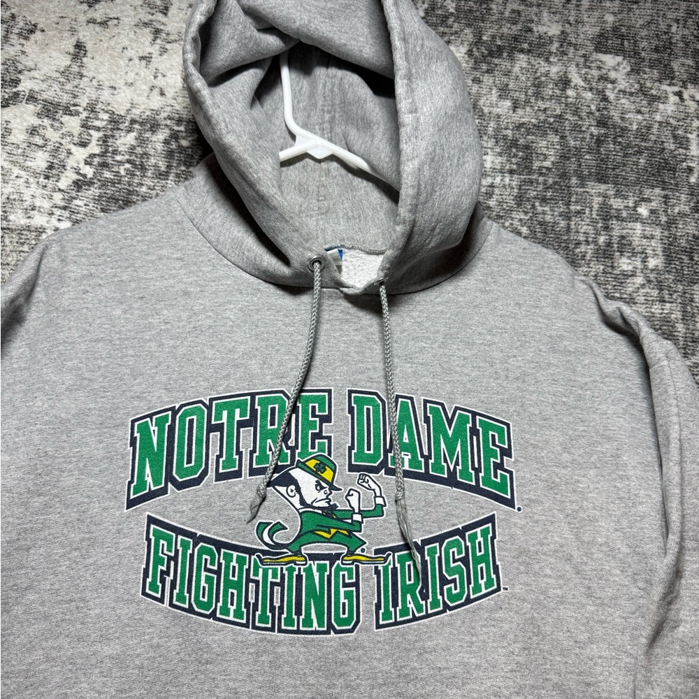Notre Dame Fighting Irish Hoodie Mens Large Green Logo Champion Eco Pullover